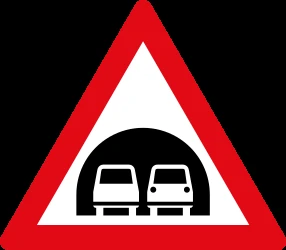 Warning for a tunnel.