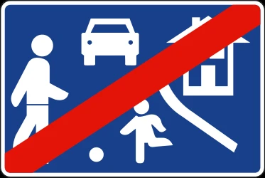 End of the residential area.