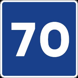 Begin of an advisory speed limit.