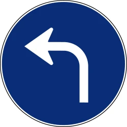 Turning left mandatory.