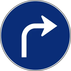 Turning right mandatory.