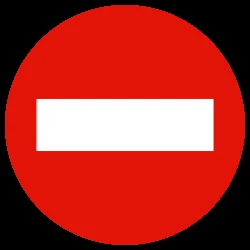 Direction prohibited
(road with one-way traffic).