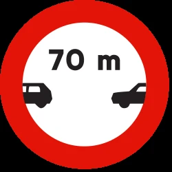 Leaving less distance than indicated prohibited.