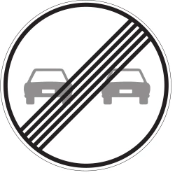 End of the overtaking prohibition.