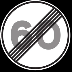 End of the speed limit.