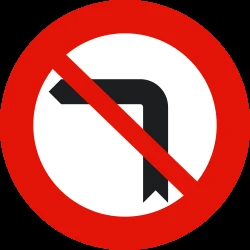 Turning left prohibited.