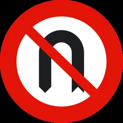 Turning around prohibited (U-turn).