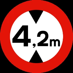 Vehicles higher than indicated prohibited.