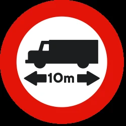 Vehicles longer than indicated prohibited.