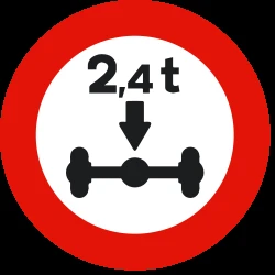 Vehicles with an axle weight heavier than indicated prohibited.