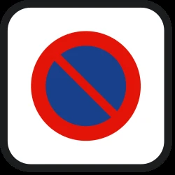 Begin of zone where parking is prohibited.