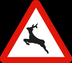 Warning for crossing deer.