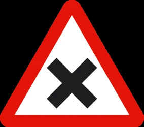 Warning for an uncontrolled crossroad.