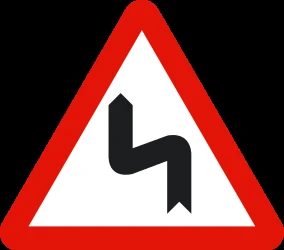 Warning for a double curve, first left then right.