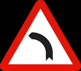 Warning for a curve to the left.
