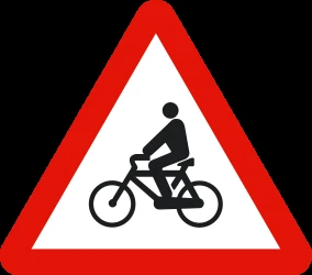Warning for cyclists.