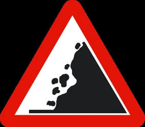 Warning for falling rocks.