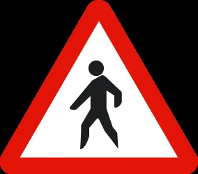 Warning for pedestrians.