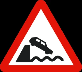 Warning for a quayside or riverbank.