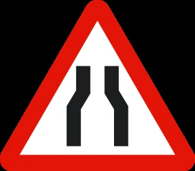 Warning for a road narrowing.