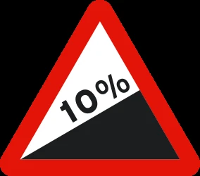 Warning for a steep ascent.