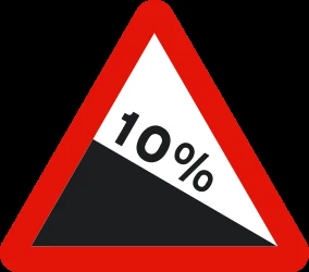 Warning for a steep descent.