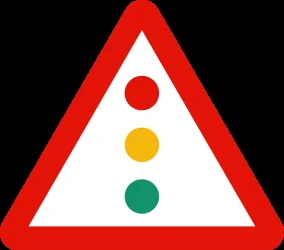 Warning for a traffic light.