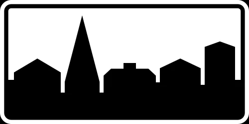 Begin of a built-up area.