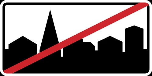 End of the built-up area.