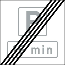 End of the zone with limited parking time.