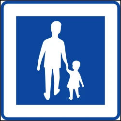 Begin of a zone for pedestrians.
