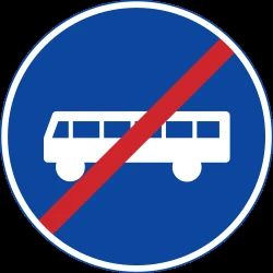 End of the lane for buses.