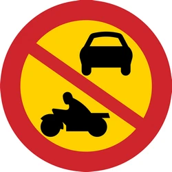 Motorcycles and cars prohibited.