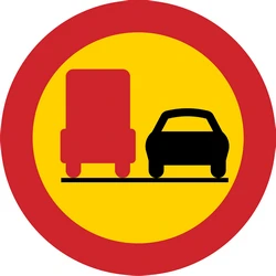 Overtaking prohibited for trucks.