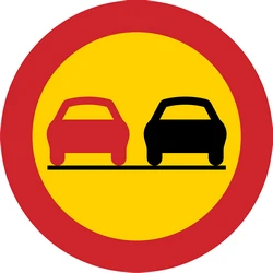 Overtaking prohibited.