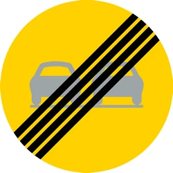 End of the overtaking prohibition.