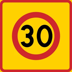 Begin of a zone with speed limit.