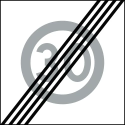 End of the zone with speed limit.