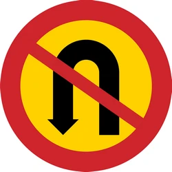 Turning around prohibited (U-turn).