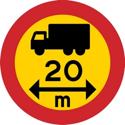 Vehicles longer than indicated prohibited.