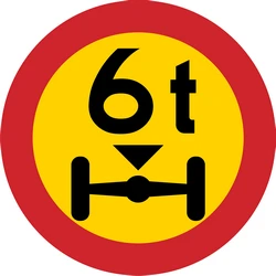 Vehicles with an axle weight heavier than indicated prohibited.