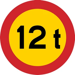 Vehicles heavier than indicated prohibited.