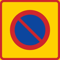 Begin of zone where parking is prohibited.