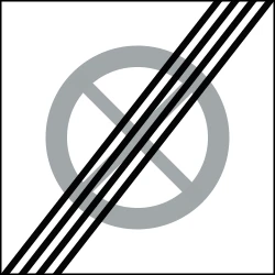 End of the zone where parking is prohibited.