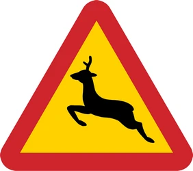 Warning for crossing deer.