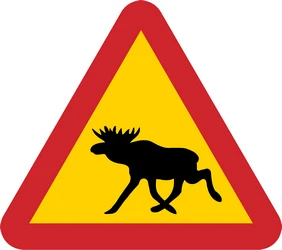 Warning for moose on the road.