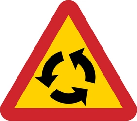 Warning for a roundabout.