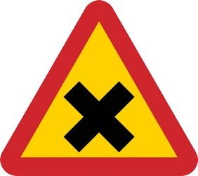 Warning for an uncontrolled crossroad.