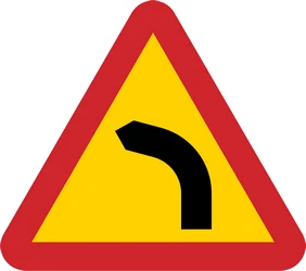 Warning for a curve to the left.
