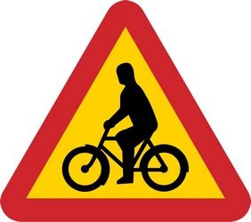 Warning for cyclists.